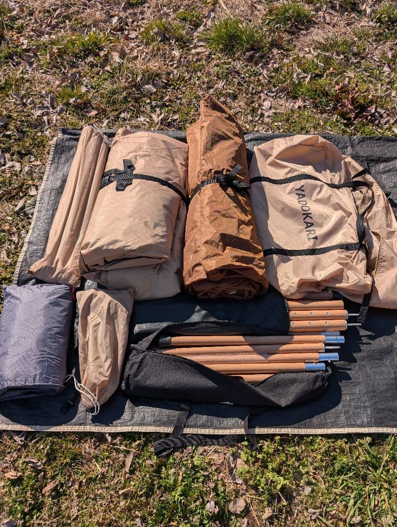 【中古美品】 DOD ヤドカリテント タン　キャノピーポール セット