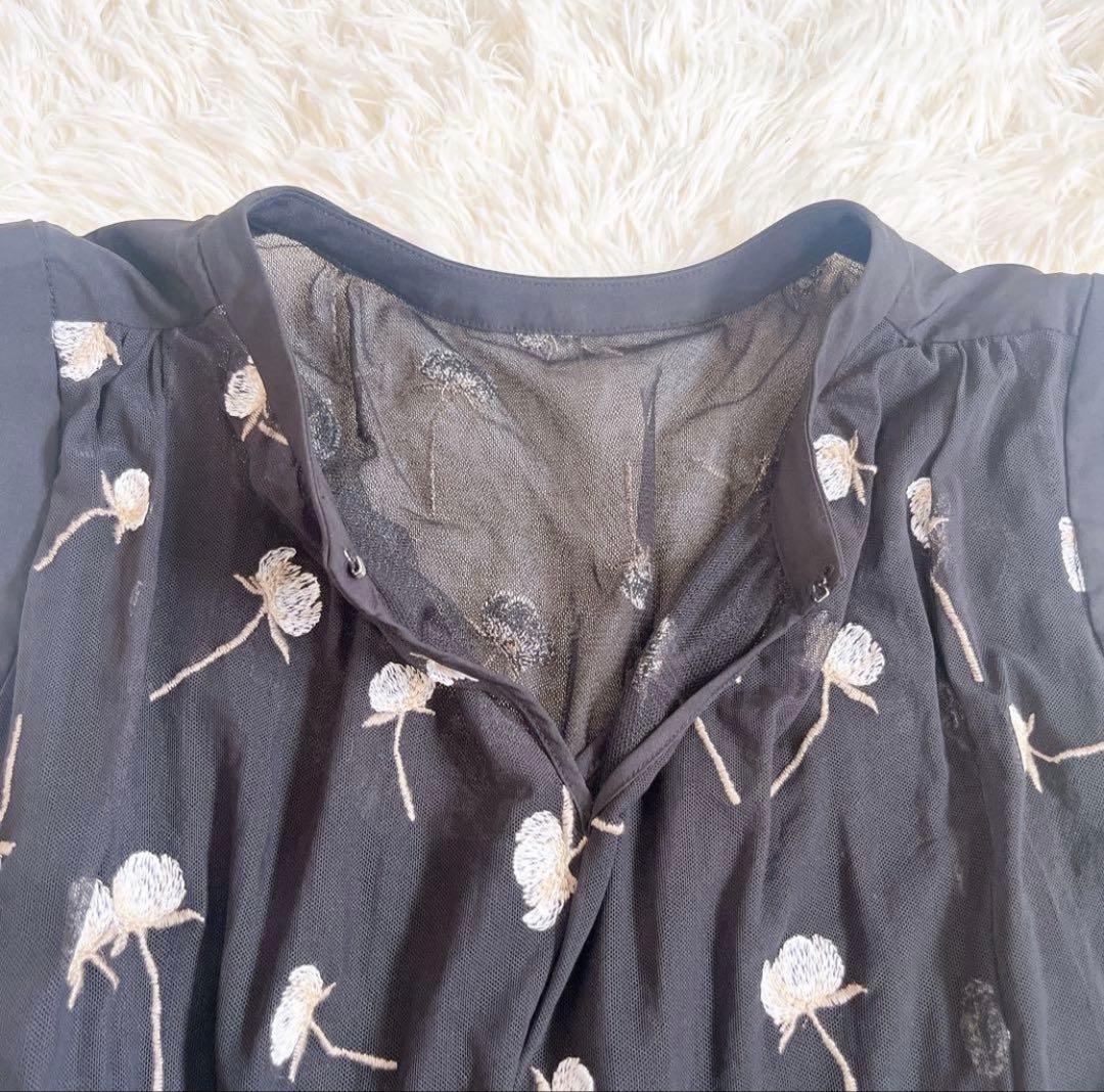 COCO DEAL 総柄刺繍ワッシャーワンピース S インナー付き　花柄