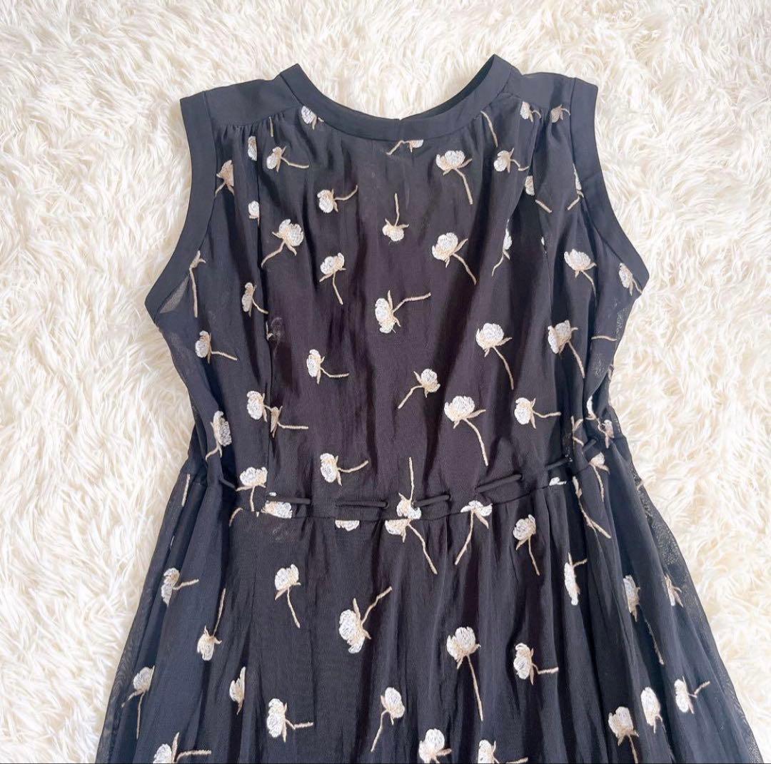 COCO DEAL 総柄刺繍ワッシャーワンピース S インナー付き　花柄