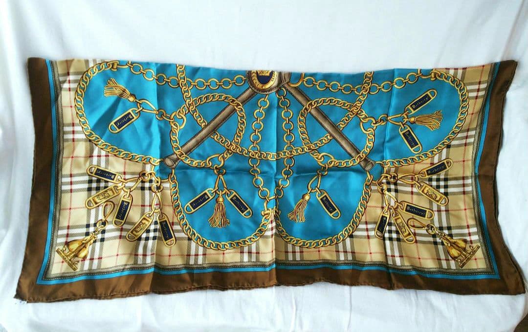 Burberrys バーバリー ノバチェック柄 大判 スカーフ シルクスカーフ