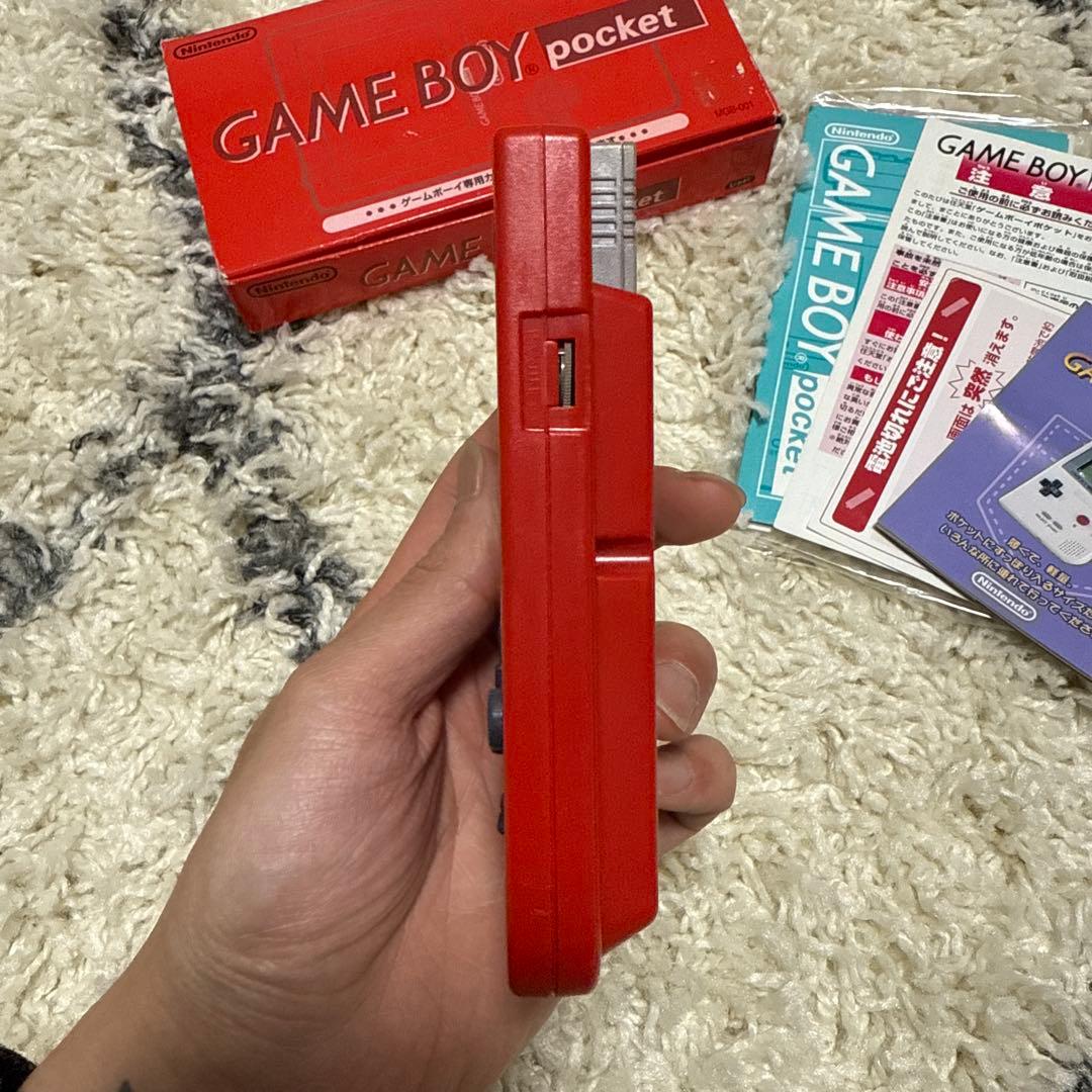 ゲームボーイポケット 赤 箱付き 動作確認済 テトリス付き ※液晶漏れあり