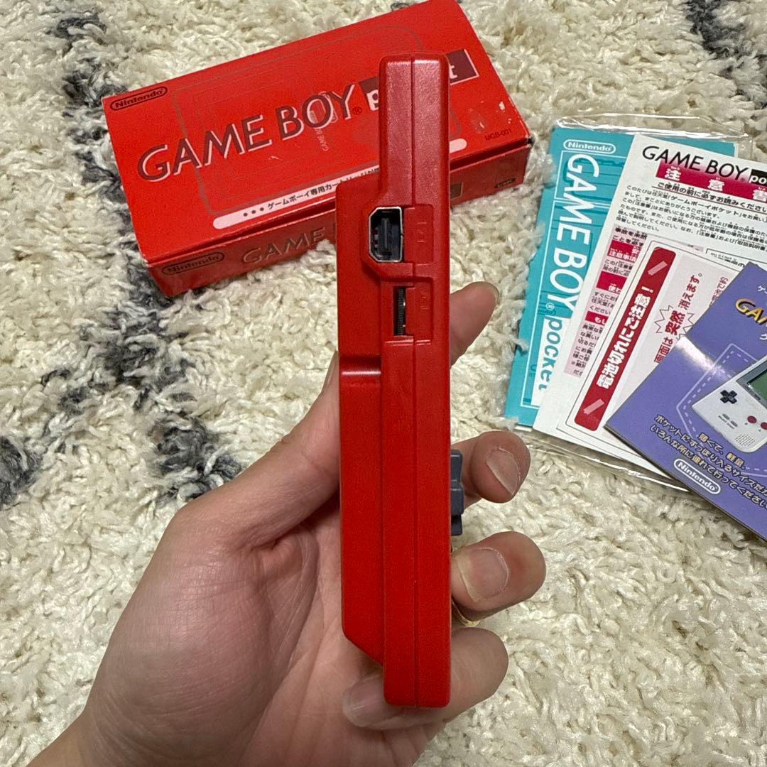 ゲームボーイポケット 赤 箱付き 動作確認済 テトリス付き ※液晶漏れあり