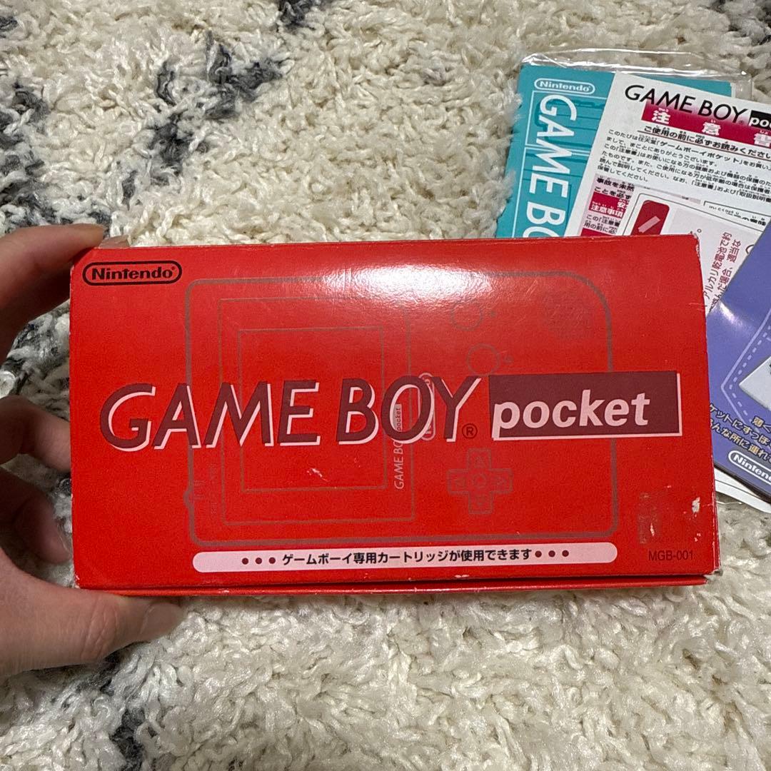 ゲームボーイポケット 赤 箱付き 動作確認済 テトリス付き ※液晶漏れあり