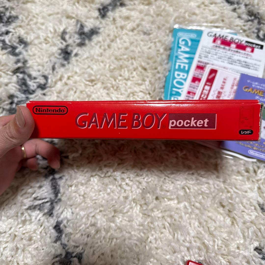 ゲームボーイポケット 赤 箱付き 動作確認済 テトリス付き ※液晶漏れあり
