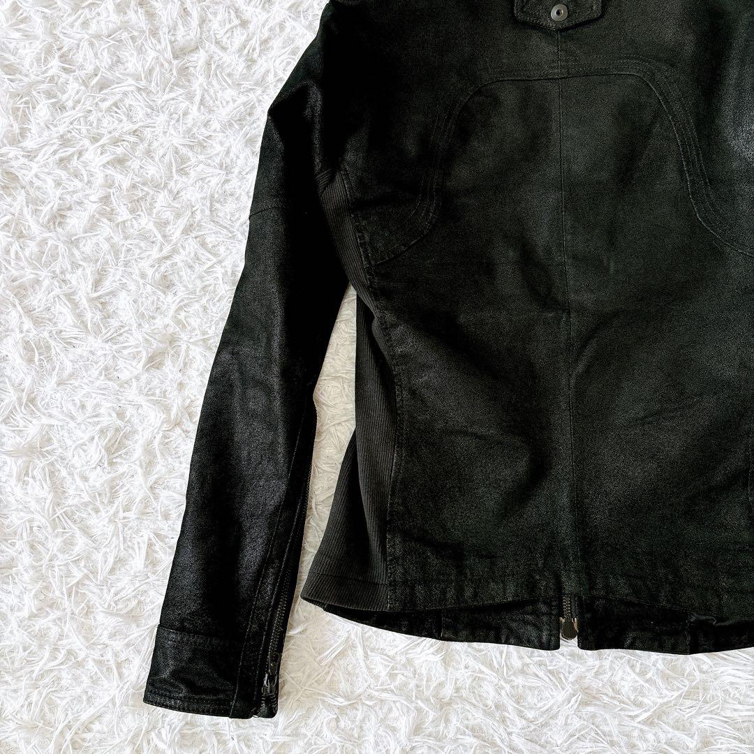 NO ID. ノーアイディー【S】レザースエード フーデッドジャケット 豚革