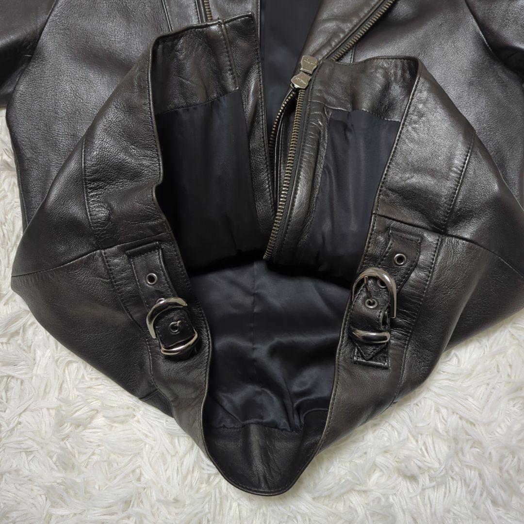 美品✨5351プールオム セミダブルライダースジャケット ラムレザー 黒 M相当