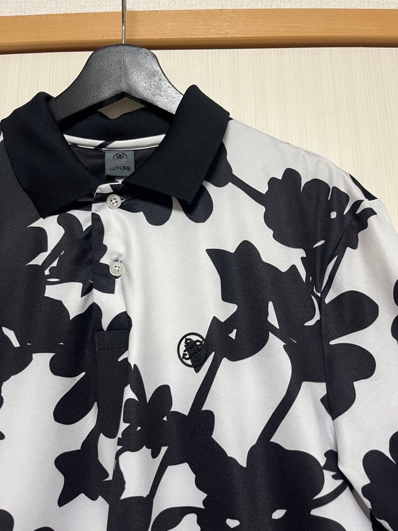 G/FORE ジーフォア ゴルフ　総柄 ポロシャツ ロゴ ストレッチ素材 S