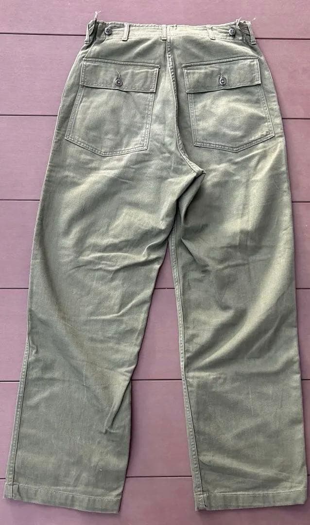 美品 60s 実物 アメリカ軍 OG107 ベイカーパンツ サイドアジャスター