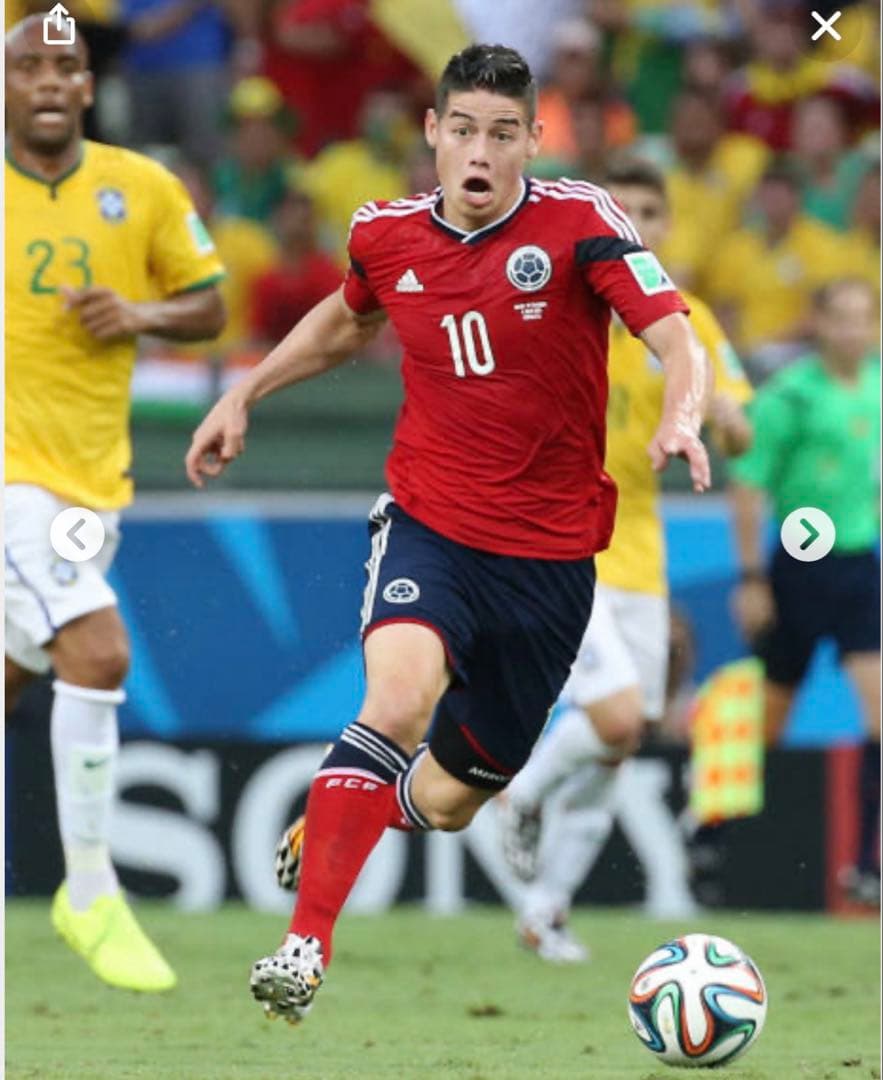 2014ワールドカップ　コロンビア代表 ハメスロドリゲス　ユニフォーム　激レア