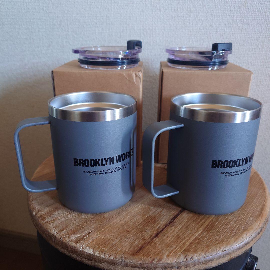 限定値下げ●ブルックリンワークスCUP W ステンレス製ダブルマグカップ 2個