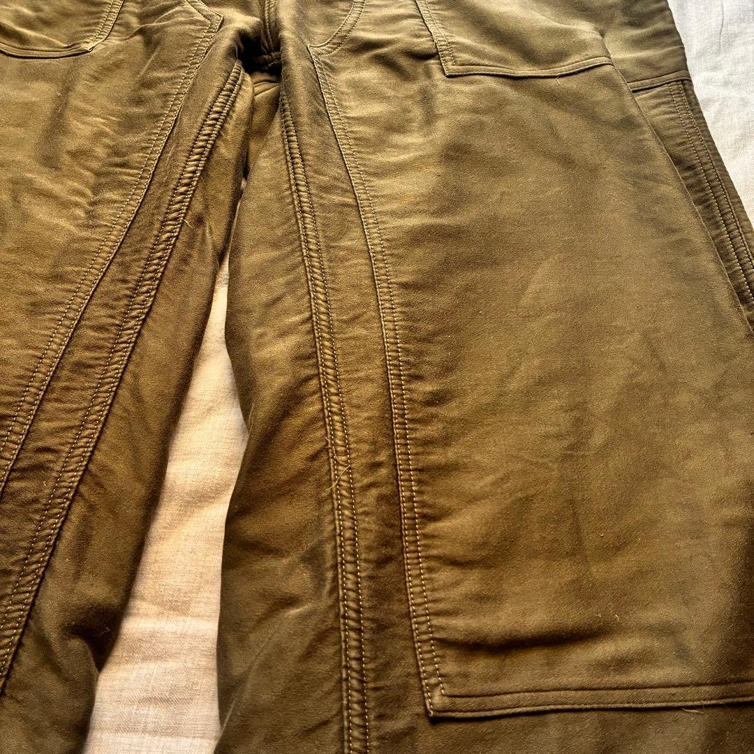 オーベルジュ　コットンモールスキンカーゴパンツ　カーキ44