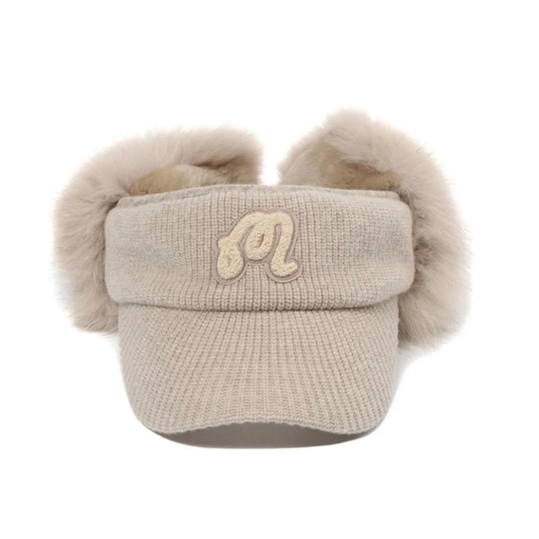 【未使用】MALBON GOLF マルボン ゴルフ サンバイザー ニット ファー