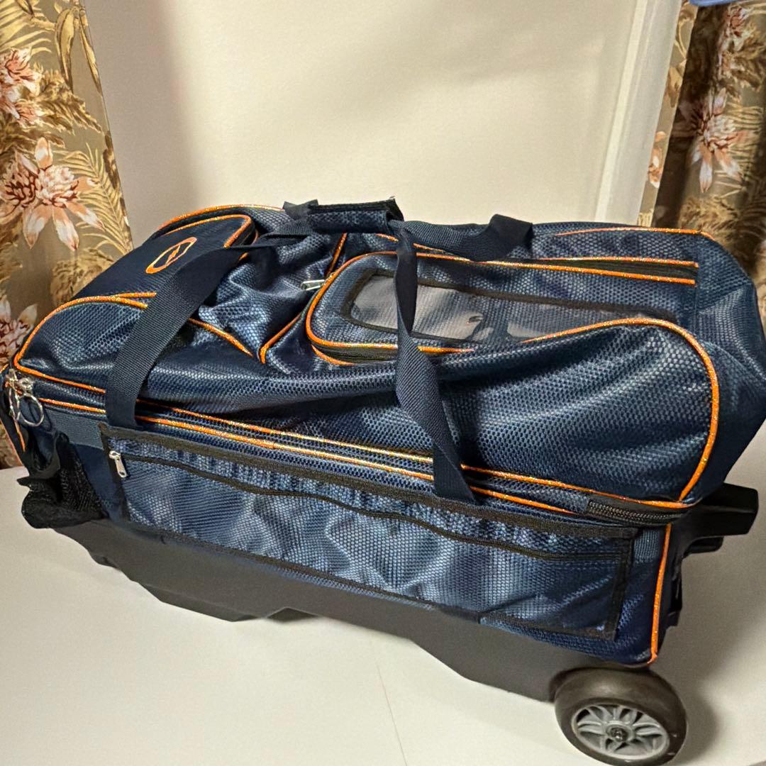 おまけ付！STORM 3個入りボウリング用バッグ ネイビーブルー/オレンジ