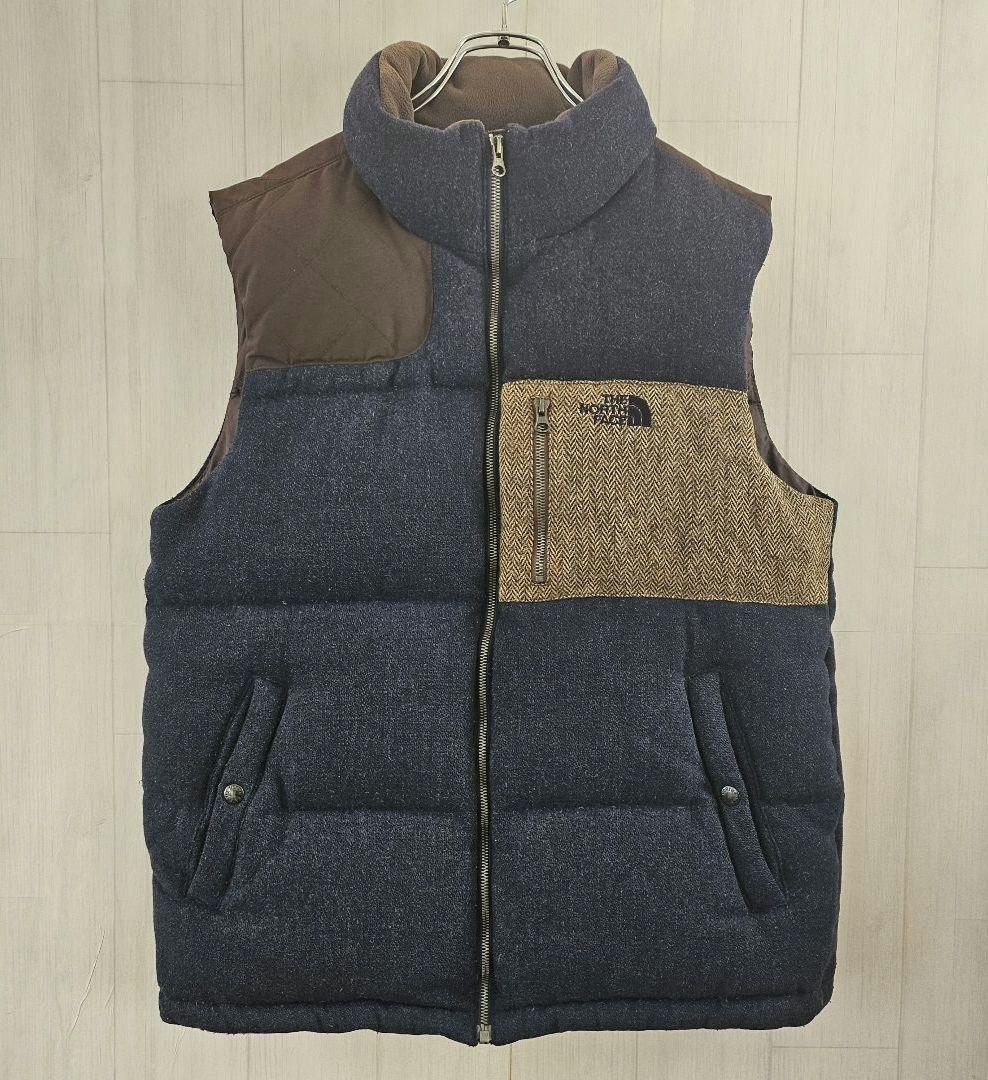 【希少】ノースフェイス ダウンベスト ネイビー ホワイレーベル XL