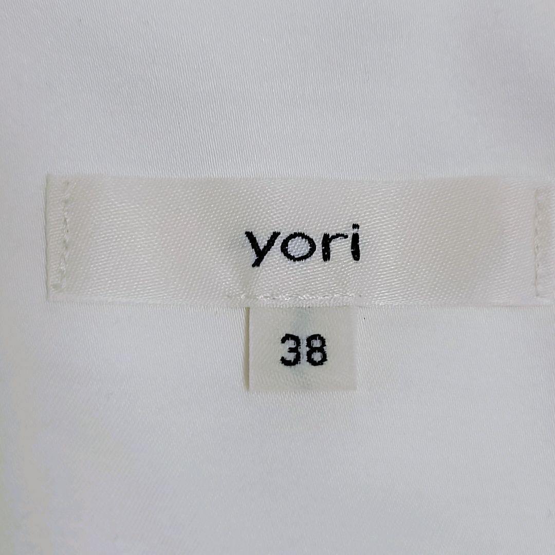 美品✨ yori ヨリ ハマグリ刺繍ブラウス バンドカラー 長袖 38