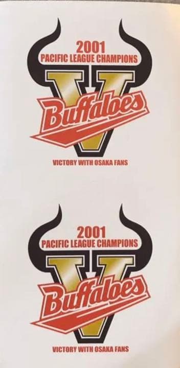 優勝！日本一！舞いあがれ！　近鉄バファローズ　バッファ君ハンカチ　優勝ステッカー