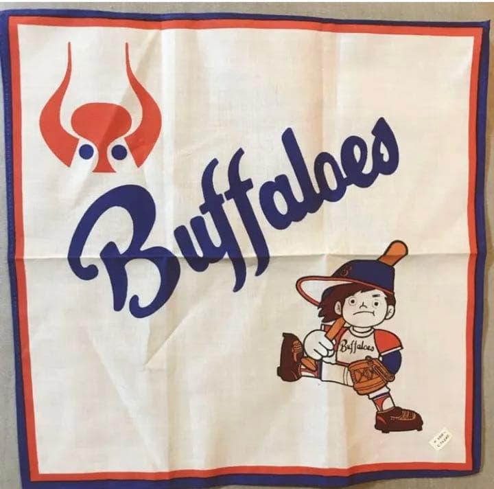 優勝！日本一！舞いあがれ！　近鉄バファローズ　バッファ君ハンカチ　優勝ステッカー