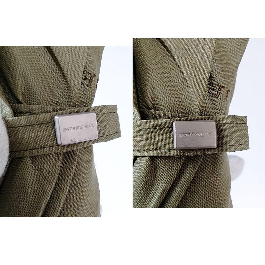 未使用級　バーバリー　長傘　晴雨兼用　日傘　ロゴ　ノバチェック　グリーン