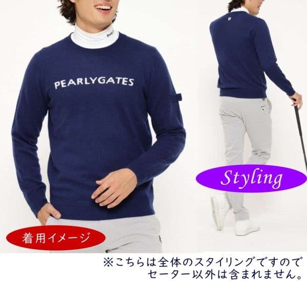 PEARLY GATES ネイビー ピュアカシミヤセーター