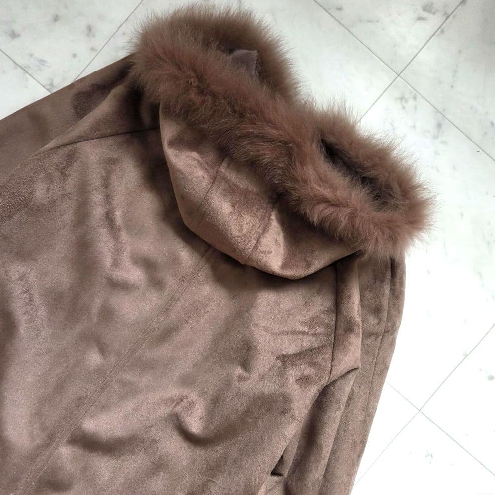 美品　ローズティアラ　フォックスファー　ポンチョコート 大きいサイズ