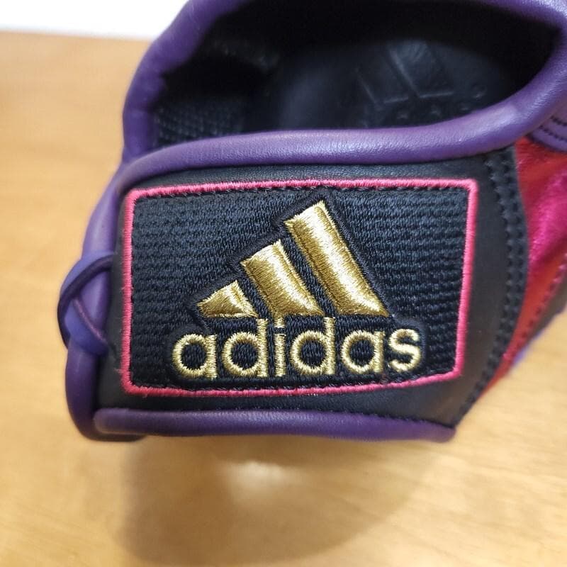 アディダス メタリックパープル トリプルXXXウェブ 内野用 軟式グローブ