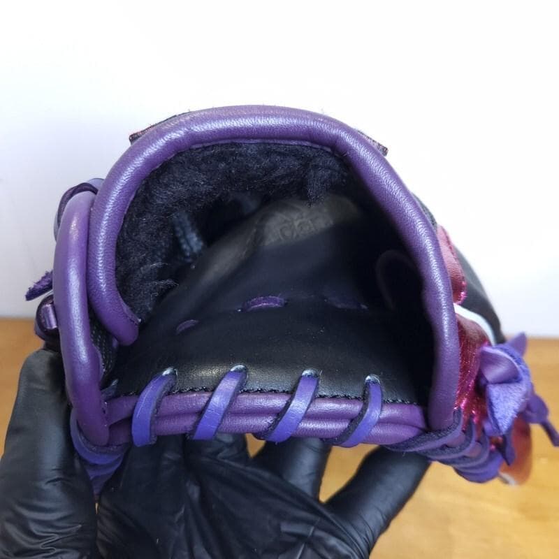 アディダス メタリックパープル トリプルXXXウェブ 内野用 軟式グローブ