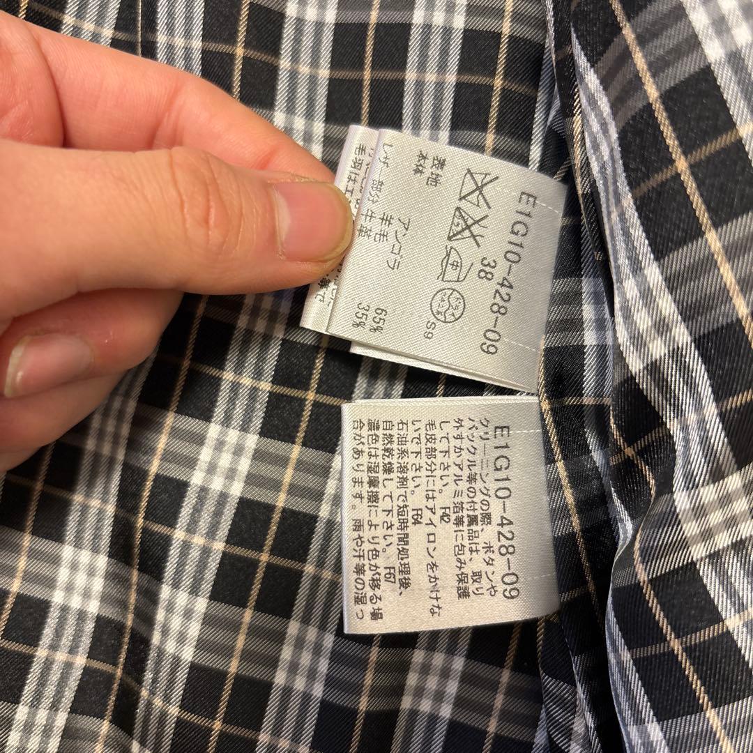 極美品⭐️BURBERRY ノバチェック アンゴラ ラクーンファー ケープコート