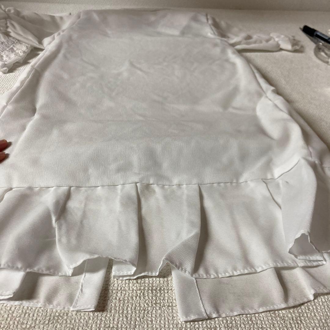 Chick Picot ホワイトベビードレスセット（帽子・ポンポン付）サイズ50