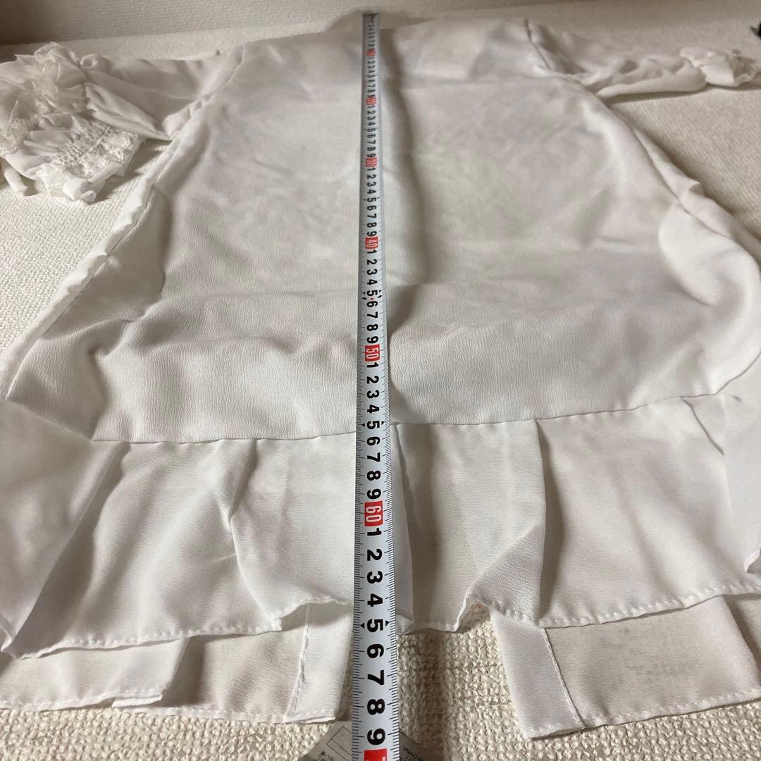 Chick Picot ホワイトベビードレスセット（帽子・ポンポン付）サイズ50