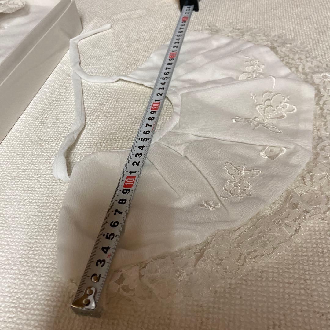 Chick Picot ホワイトベビードレスセット（帽子・ポンポン付）サイズ50