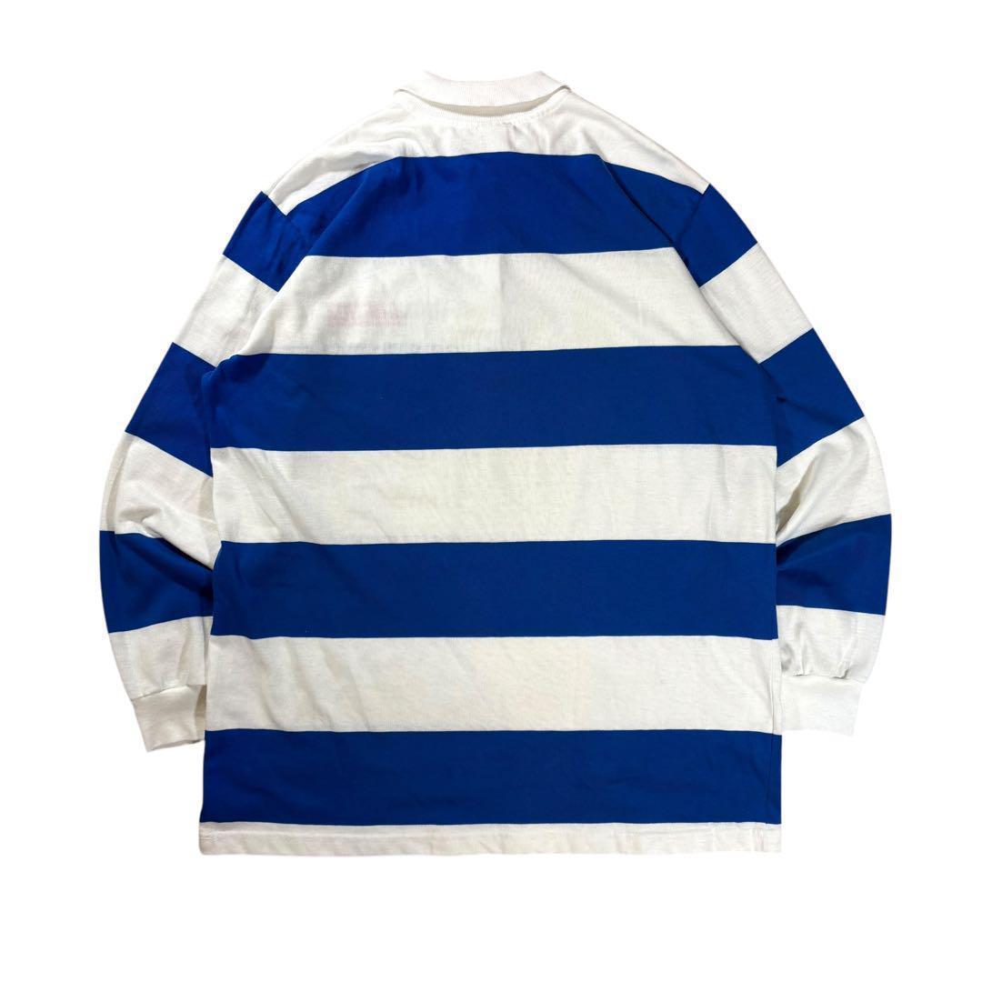 90s USA製 HARTWELL 企業ロゴ ラガーシャツ XL刺繍ロゴ