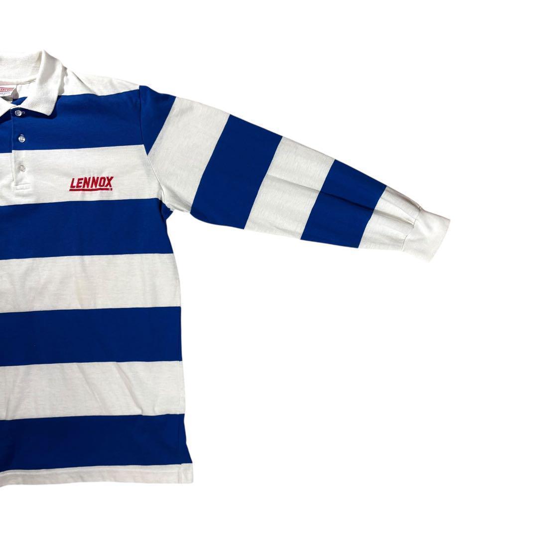 90s USA製 HARTWELL 企業ロゴ ラガーシャツ XL刺繍ロゴ