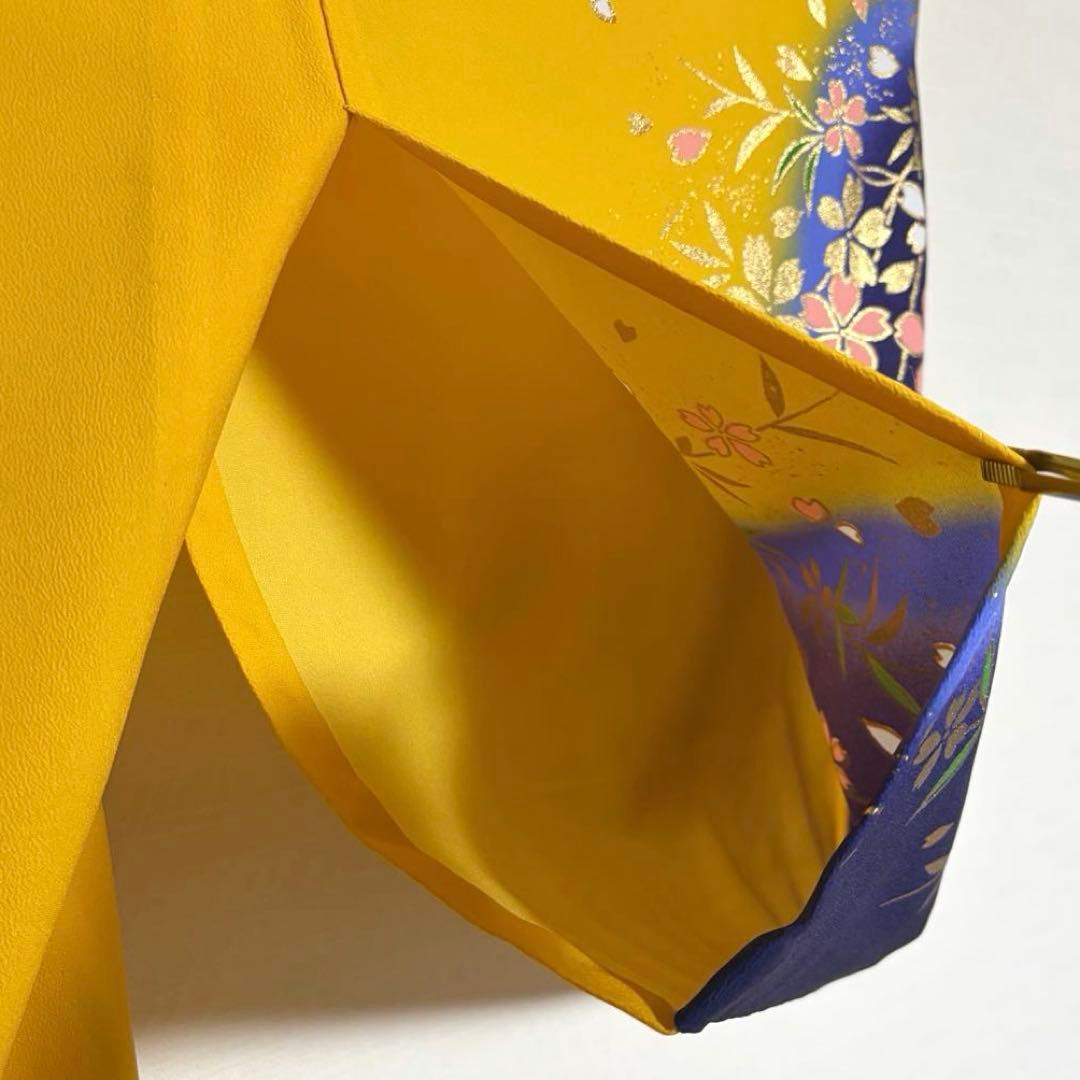 【舞台衣装】 。桜のような花の模様 金彩 単衣 バチ衿 身丈約157cm