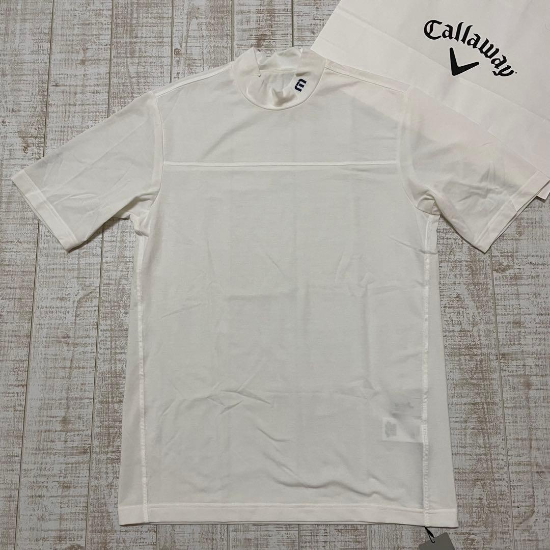 新品 トラヴィスマシュー 半袖モックネック 首ロゴ ホワイト XLサイズ