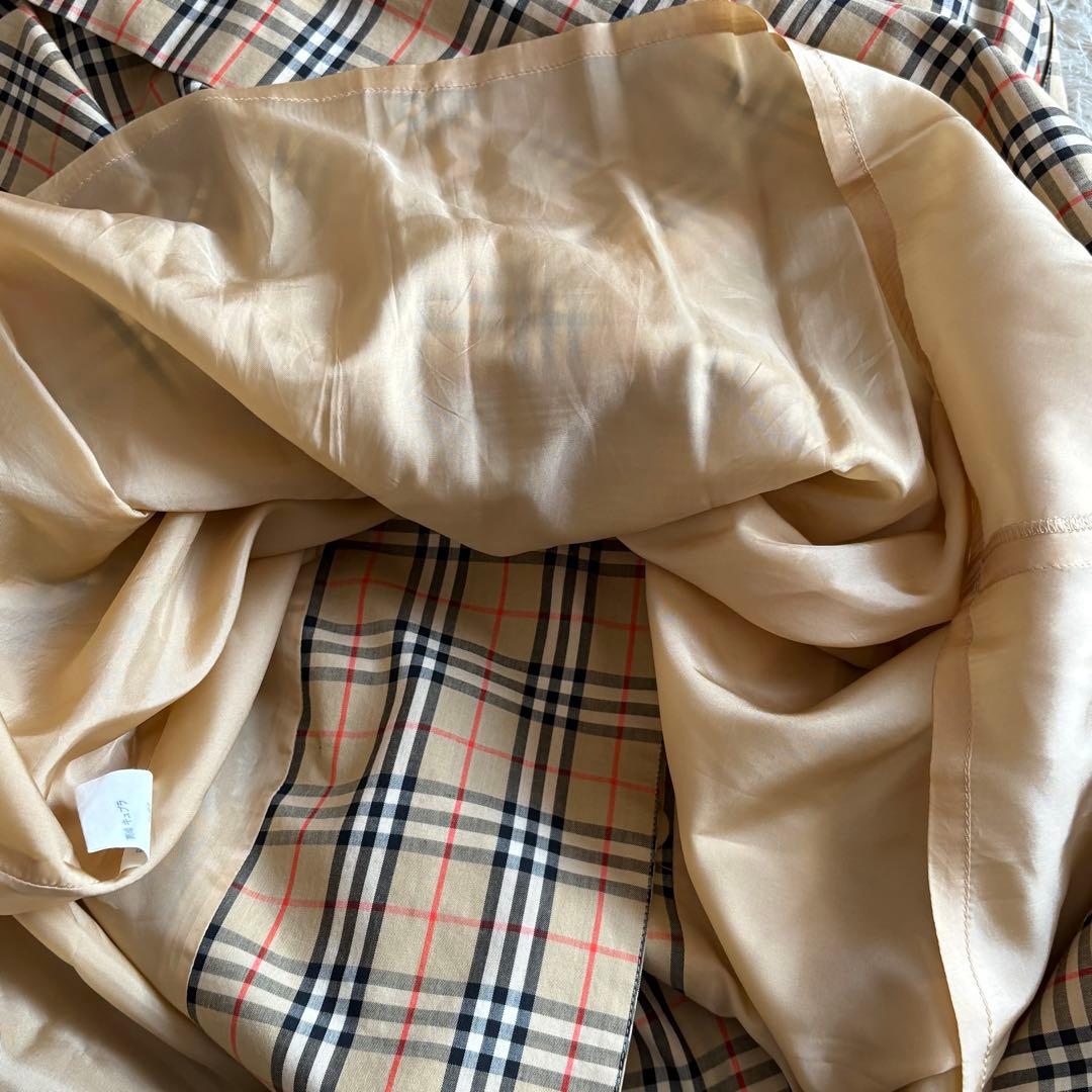 バーバリー ノバチェック 半袖ワンピース トレンチワンピース ベルト付 M