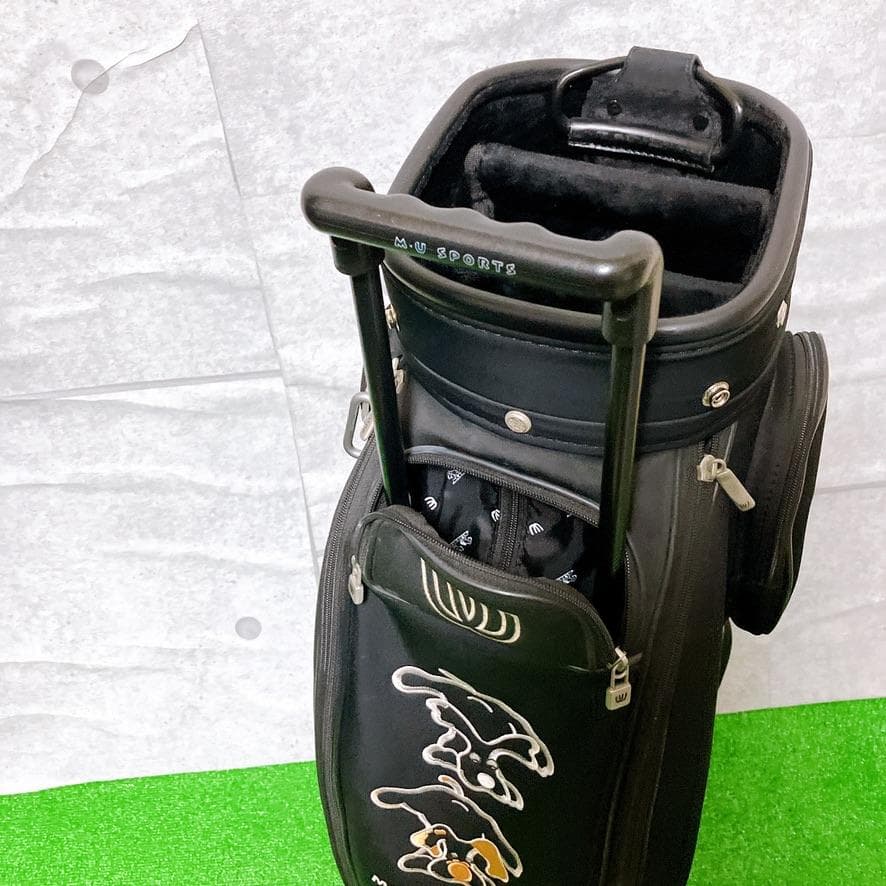 M.U SPORTS ゴルフ キャディバッグ ブラック キャスター付き 希少レア