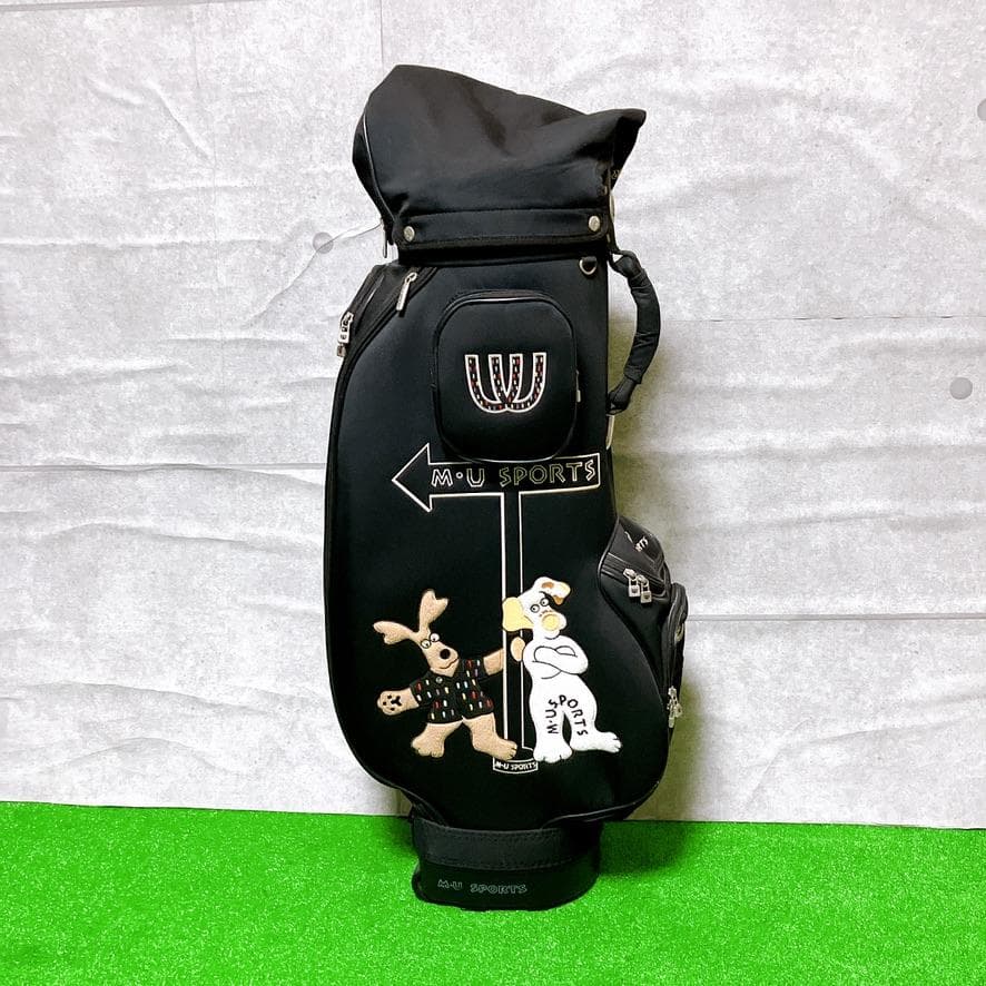 M.U SPORTS ゴルフ キャディバッグ ブラック キャスター付き 希少レア