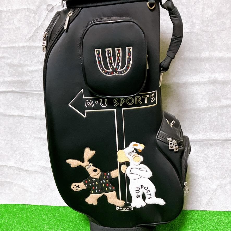 M.U SPORTS ゴルフ キャディバッグ ブラック キャスター付き 希少レア