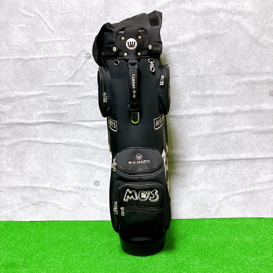 M.U SPORTS ゴルフ キャディバッグ ブラック キャスター付き 希少レア