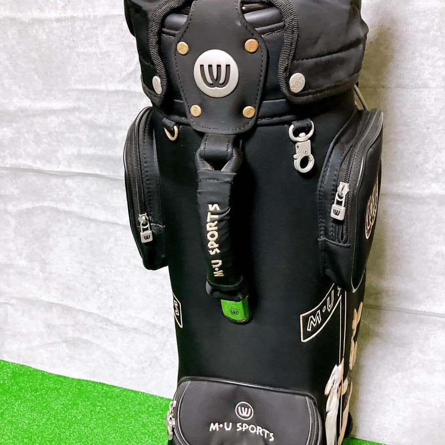 M.U SPORTS ゴルフ キャディバッグ ブラック キャスター付き 希少レア