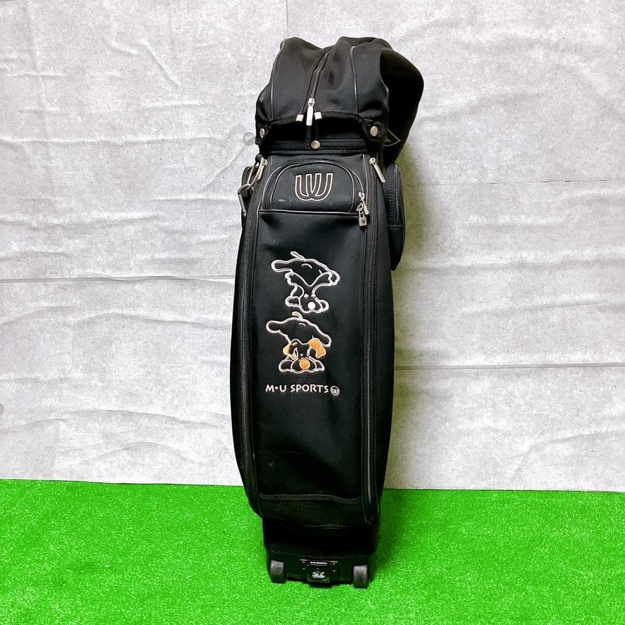 M.U SPORTS ゴルフ キャディバッグ ブラック キャスター付き 希少レア