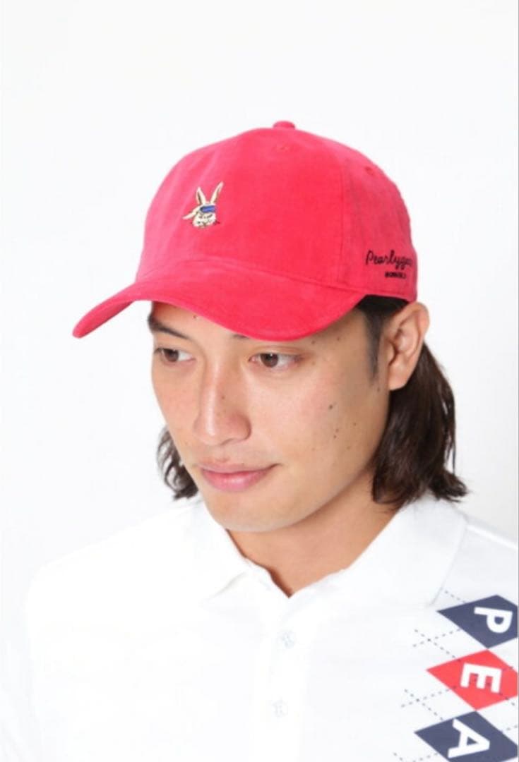 新品 未使用 PEARLY GATES トラッドラビット キャップ レッド