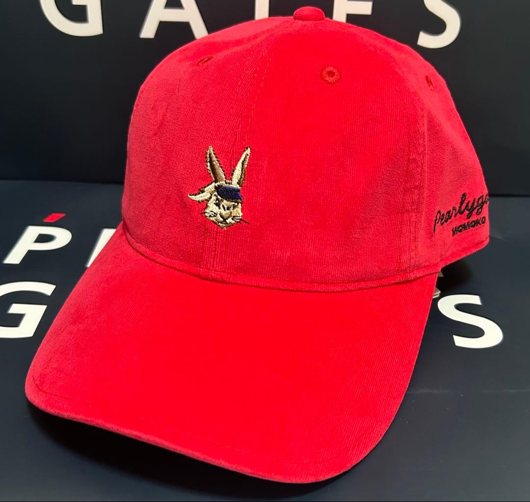 新品 未使用 PEARLY GATES トラッドラビット キャップ レッド