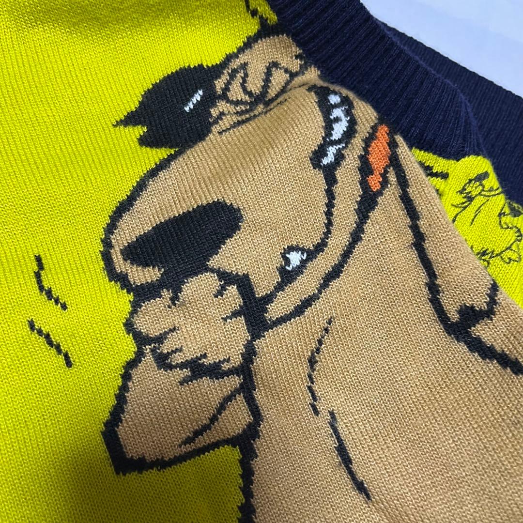 ゴルフ　ケンケン　ニット　ベスト　黄色　イエロー　派手　重ね着