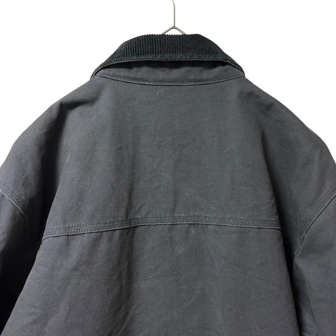 雰囲気系Wallsダックジャケットフェードブラック ボアワークジャケットペンキ跡