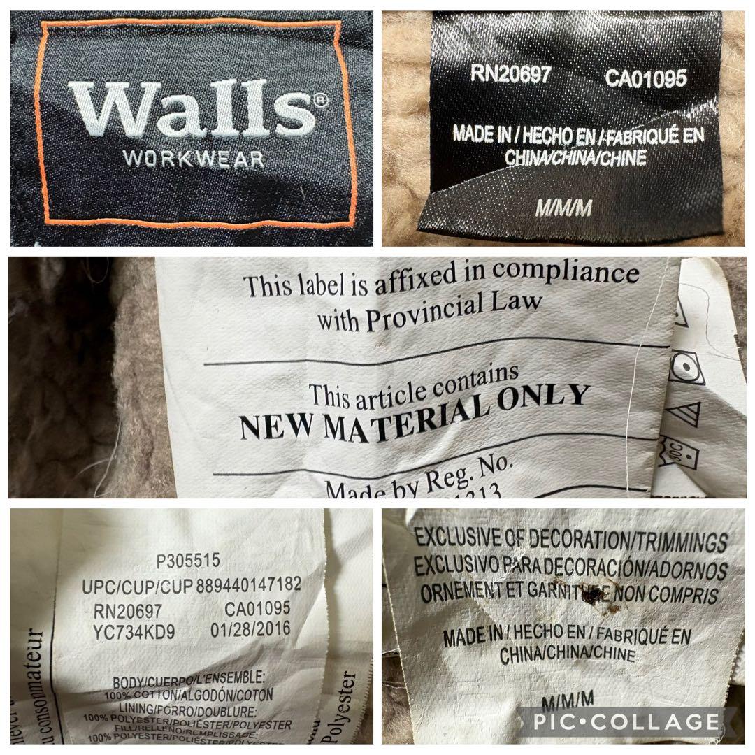 雰囲気系Wallsダックジャケットフェードブラック ボアワークジャケットペンキ跡