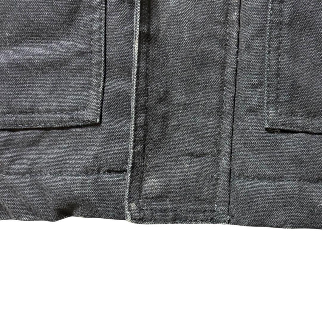 雰囲気系Wallsダックジャケットフェードブラック ボアワークジャケットペンキ跡