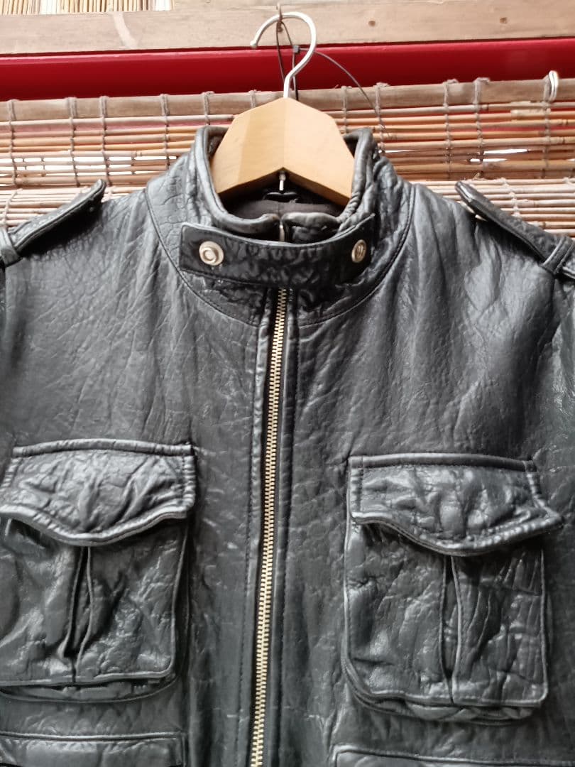 最終価格 美品　ビンテージ　羊革　レザーライダースジャケット