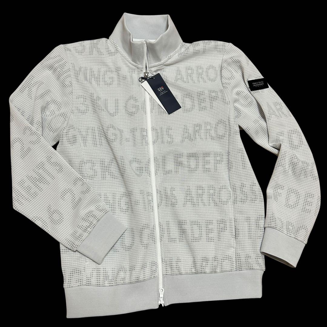 新品23区ゴルフ Sサイズ ストレッチ 総柄ロゴ ジャガードトラックジャケット