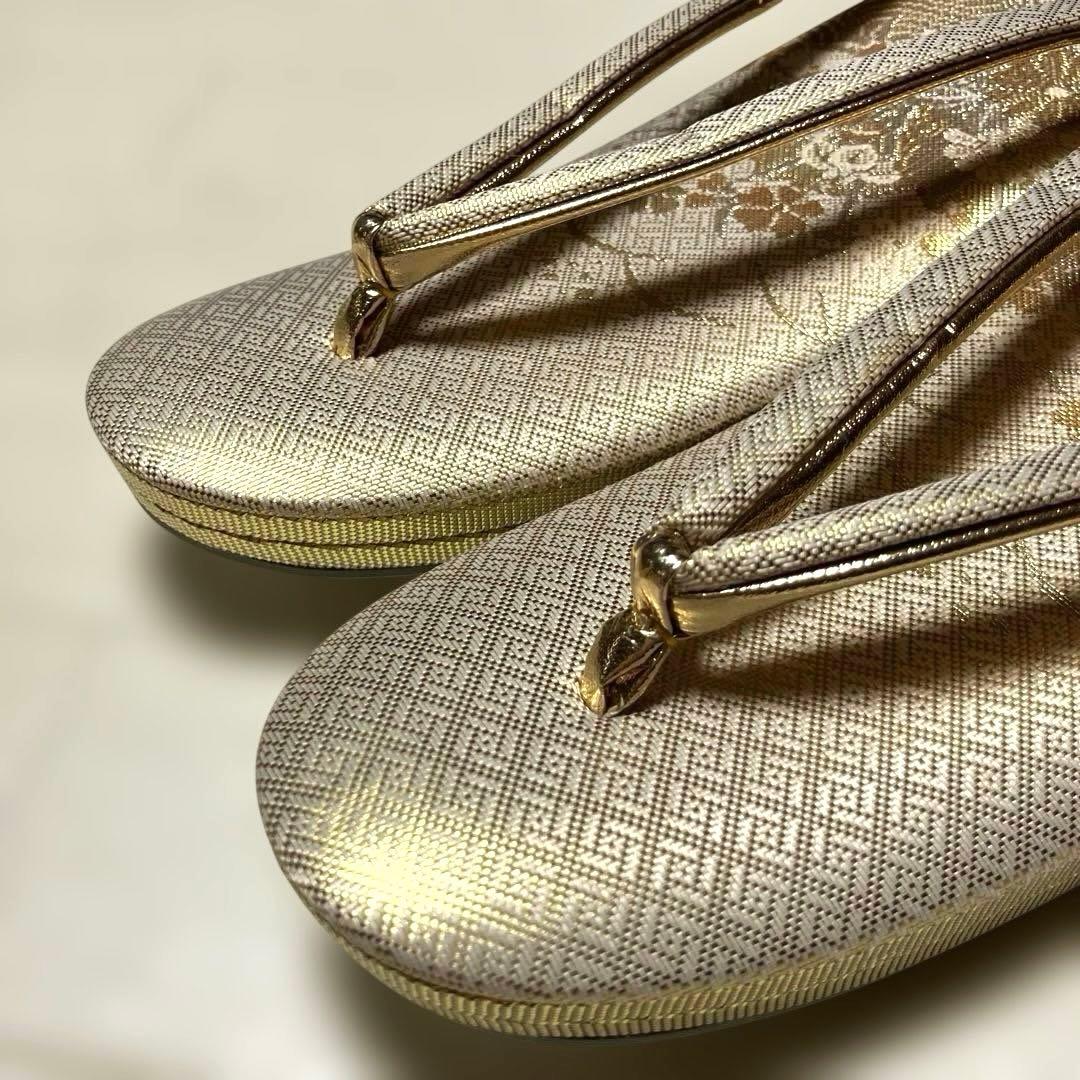 《未使用》草履バッグセット　フォーマル　帯地　ゴールド